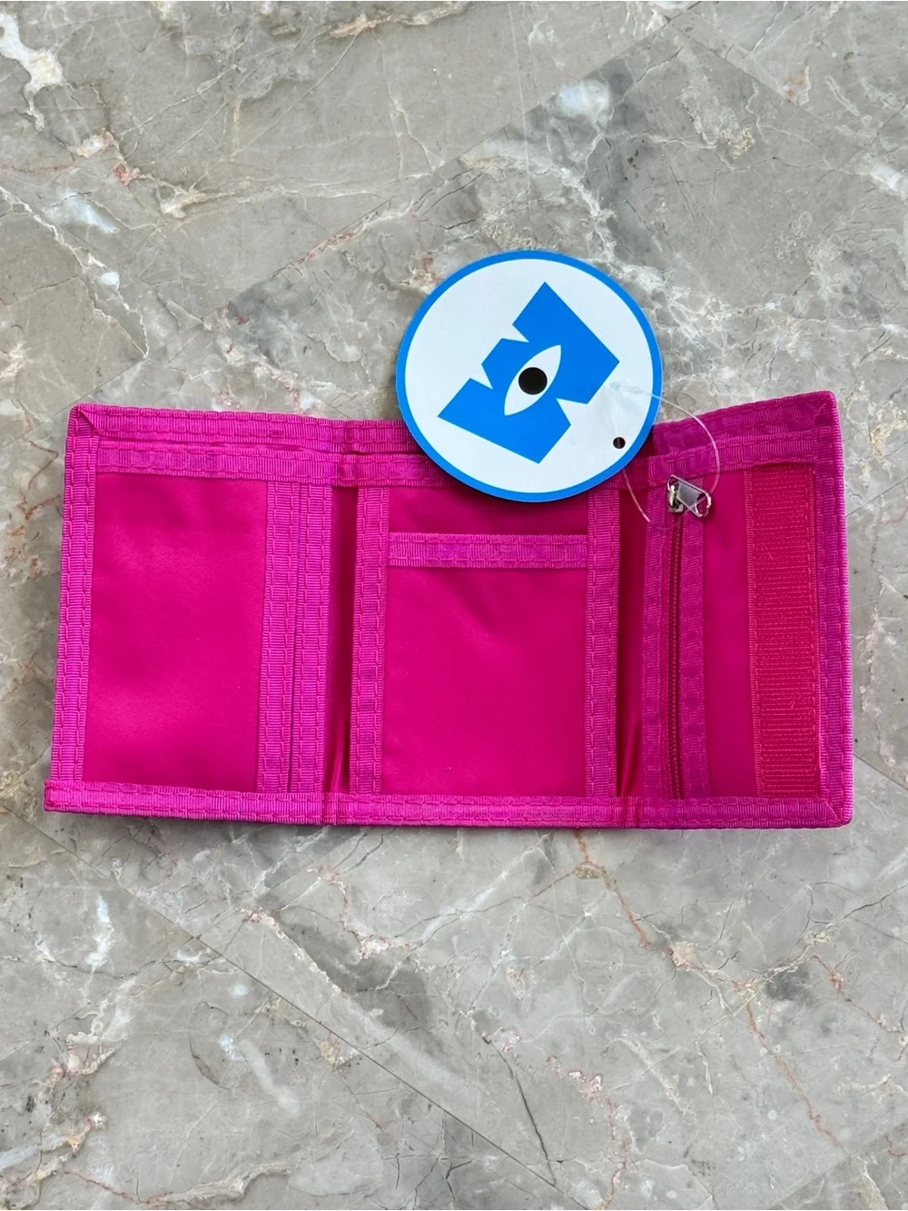 Kids Pink Monsters Inc. Wallet with Character Patches